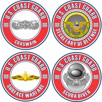 U.S. Coast Guard Round Badge Decals Thumbnail Illustration