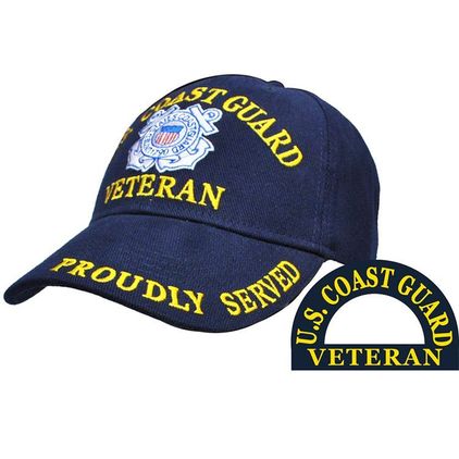 U.S. Coast Guard Veteran Embroidered Navy Blue Cap