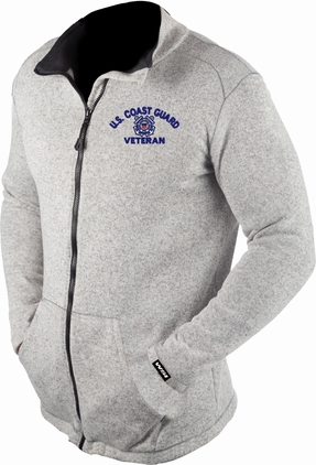 U.S. Coast Guard Veteran Knit HEATR Long Sleeve Full Zip