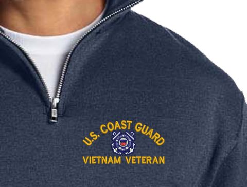 U.S. Coast Guard Vietnam Veteran Embroidered Quarter-Zip Pullover