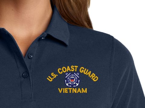 U.S. Coast Guard Vietnam Women's Stain-Release Polo