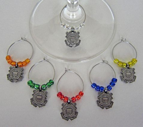 U.S. Coast Guard Wine Glass Charms