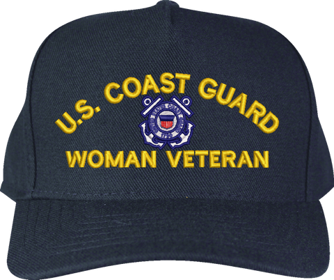 U.S. Coast Guard Woman Veteran Embroidered Cap