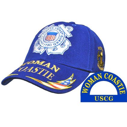 U.S. Coast Guard Woman Veteran Embroidered Royal Blue Cap