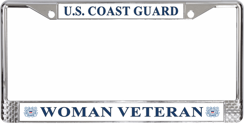 U.S. Coast Guard Woman Veteran License Plate Frame