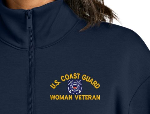 U.S. Coast Guard Woman Veteran Women's Soft Spacer Quarter-Zip