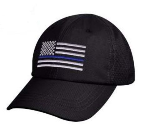 U.S. Flag Black Tactical Cap w/ Thin Blue Line