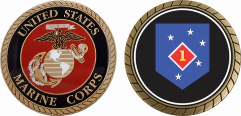 U.S.M.C. 1st MAC Headquarter Battalion Challenge Coin