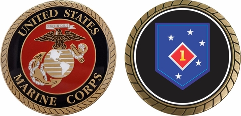 U.S.M.C. 1st MAC Headquarter Battalion Challenge Coin