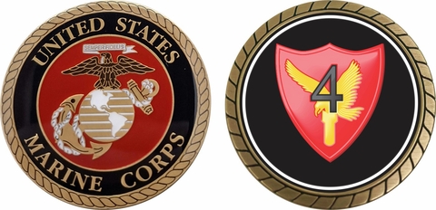 U.S.M.C. 4th Base Defense Wing Challenge Coin