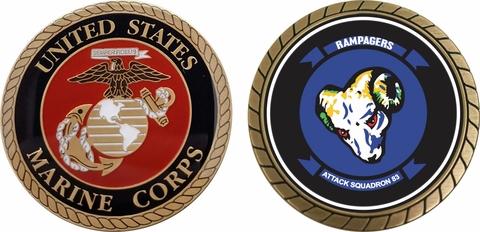 U.S.M.C. Attack Squadron 83 Rampagers Challenge Coin