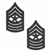 U.S.M.C. Black Metal (Solid Brass) SGTMAJ Sergeant Major Chevron Rank Insignia