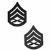 U.S.M.C. Black Metal (Solid Brass) STSGT Staff Sergeant Chevron Rank Insignia