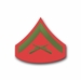 U.S.M.C. E-3 LANCE CORPORAL GREEN / RED CHEVRON VINYL TRANSFER DECAL