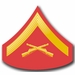 U.S.M.C. E-3 LANCE CORPORAL RED / GOLD CHEVRON DECAL