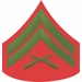 U.S.M.C. E-4 CORPORAL GREEN / RED CHEVRON DECAL