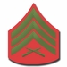 U.S.M.C. E-5 SERGEANT GREEN / RED CHEVRON DECAL