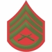 U.S.M.C. E-6 STAFF SERGEANT GREEN / RED CHEVRON DECAL