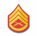 U.S.M.C. E-6 STAFF SERGEANT RED / GOLD CHEVRON VINYL TRANSFER DECAL