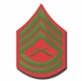 U.S.M.C. E-7 GUNNERY SERGEANT GREEN / RED CHEVRON DECAL