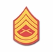U.S.M.C. E-7 GUNNERY SERGEANT RED/GOLD CHEVRON VINYL TRANSFER DECAL