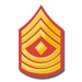 U.S.M.C. E-8  FIRST SERGEANT RED / GOLD CHEVRON DECAL