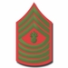 U.S.M.C. E-9 MASTER GUNNERY SERGEANT GREEN / RED CHEVRON DECAL