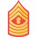 U.S.M.C. E-9 MASTER GUNNERY SERGEANT RED / GOLD CHEVRON VINYL TRANSFER DECAL