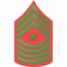 U.S.M.C. E-9 SERGEANT MAJOR GREEN / RED CHEVRON DECAL