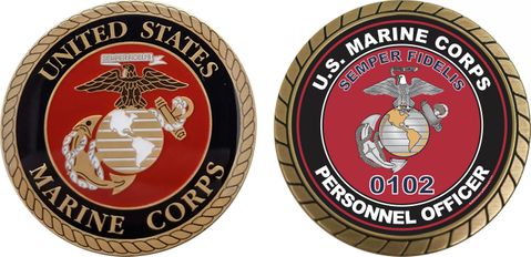 U.S.M.C. MOS 0102 Personnel Officer Challenge Coin
