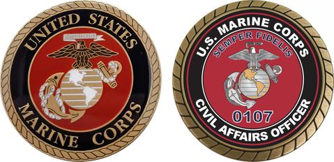 U.S.M.C. MOS 0107 Civil Affairs Officer Challenge Coin