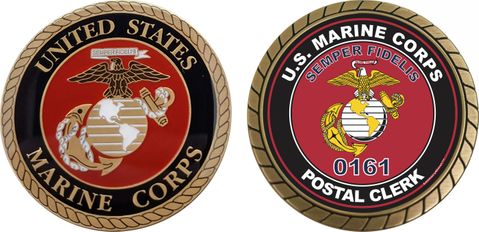 U.S.M.C. MOS 0161 Postal Clerk Challenge Coin