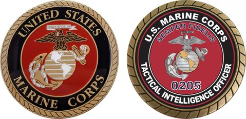 U.S.M.C. MOS 0205 Tactical Intelligence Officer Challenge Coin