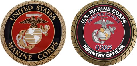 U.S.M.C. MOS 0302 Infantry Officer Challenge Coin