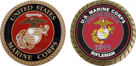 U.S.M.C. MOS 0311 Rifleman Challenge Coin
