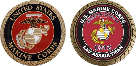 U.S.M.C. MOS 0312 LAV Assaultman Challenge Coin