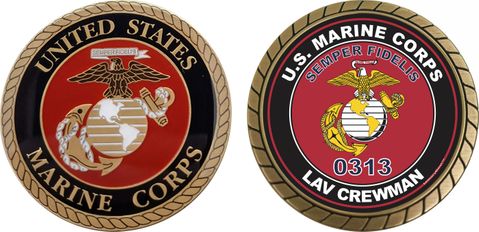 U.S.M.C. MOS 0313 LAV Crewman Challenge Coin