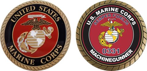 U.S.M.C. MOS 0331 Machinegunner Challenge Coin