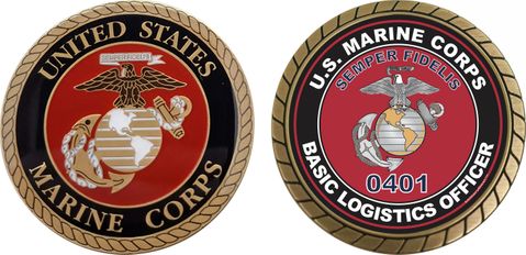 U.S.M.C. MOS 0401 Basic Logistics Officer Challenge Coin
