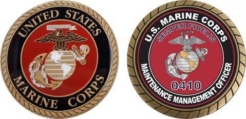U.S.M.C. MOS 0410 Maintenance Management Officer Challenge Coin