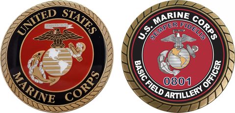 U.S.M.C. MOS 0801 Basic Field Artillery Officer Challenge Coin