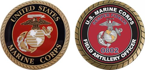 U.S.M.C. MOS 0802 Field Artillery Officer Challenge Coin