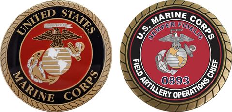 U.S.M.C. MOS 0893 Field Artillery Operations Chief Challenge Coin