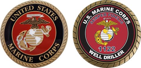 U.S.M.C. MOS 1122 Well Driller Challenge Coin