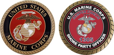 U.S.M.C. MOS 1305 Shore Party Officer Challenge Coin