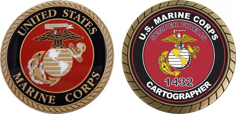U.S.M.C. MOS 1432 Cartographer Challenge Coin