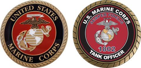U.S.M.C. MOS 1802 Tank Officer Challenge Coin