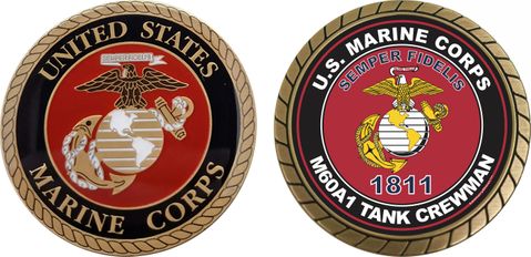 U.S.M.C. MOS 1811 M60A1 Tank Crewman Challenge Coin