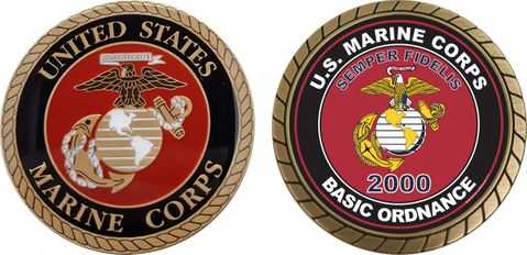 U.S.M.C. MOS 2000 Basic Ordnance Challenge Coin