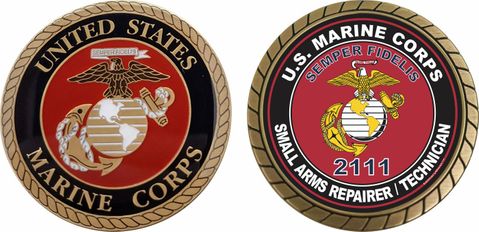 U.S.M.C. MOS 2111 Small Arms Repairer / Technician Challenge Coin